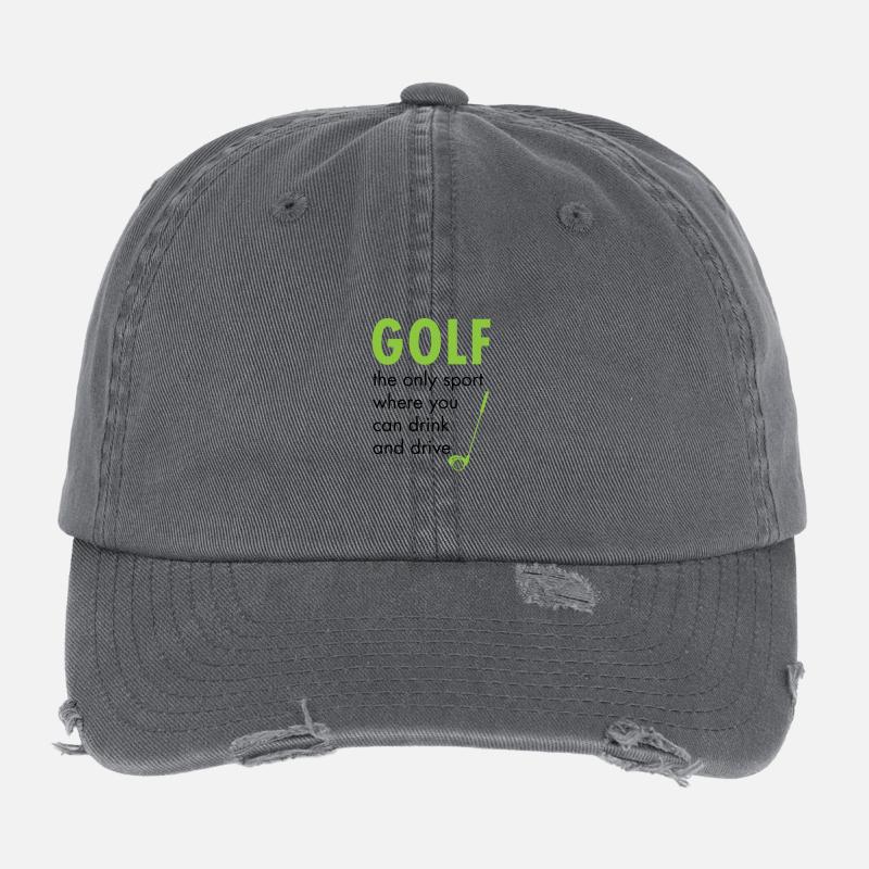 Golf golfen Golfschläger Caddy Geschenk Golfshirt Flexfit Vintage Destroyed Cap