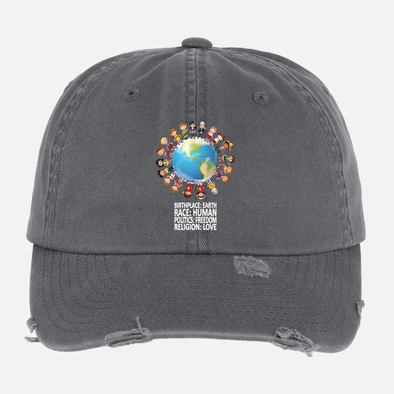Gegen Rassismus Friede Flexfit Vintage Destroyed Cap