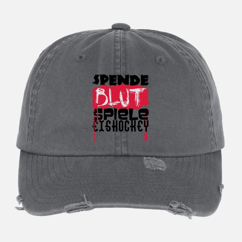 Spende Blut - Spiel Eishockey Flexfit Vintage Destroyed Cap