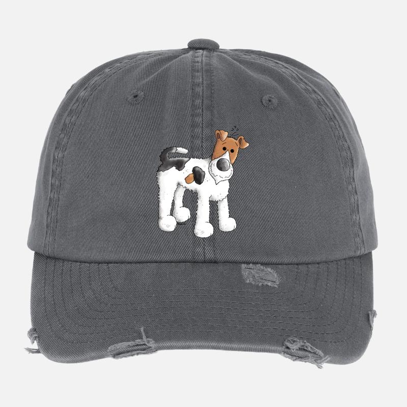 Foxterrier - Fox Terrier - Hund Flexfit Vintage Destroyed Cap