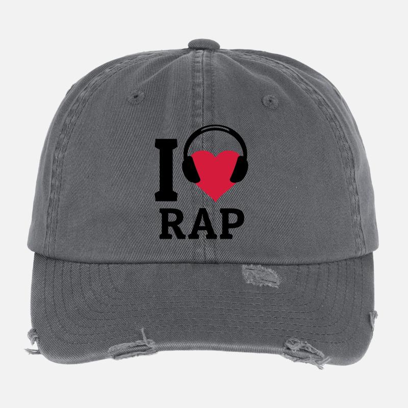 I love Rap Flexfit Vintage Destroyed Cap