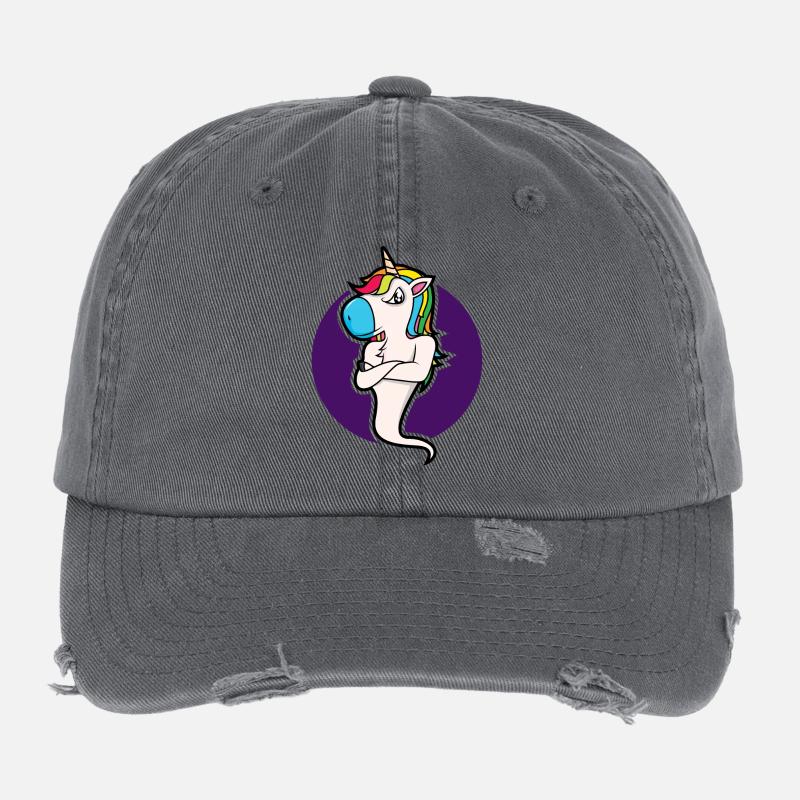 Bock Licorne - design Casquette vintage effet usé Flexfit