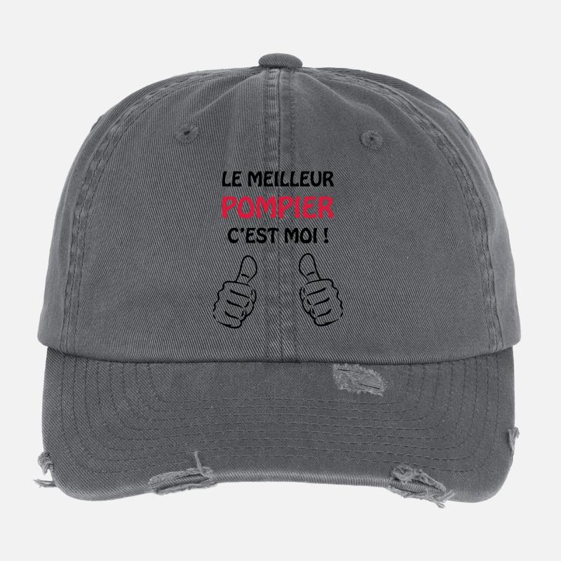 Pompier / Feu / Sécurité / Pompière / Urgences Flexfit Vintage Destroyed Cap