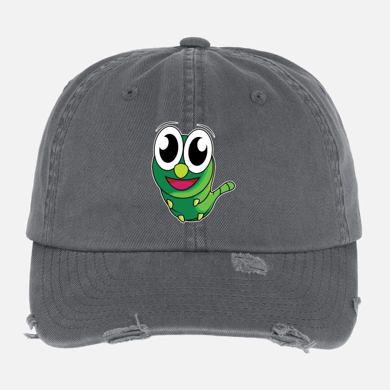 Funny caterpillar - design Flexfit Vintage Destroyed Cap