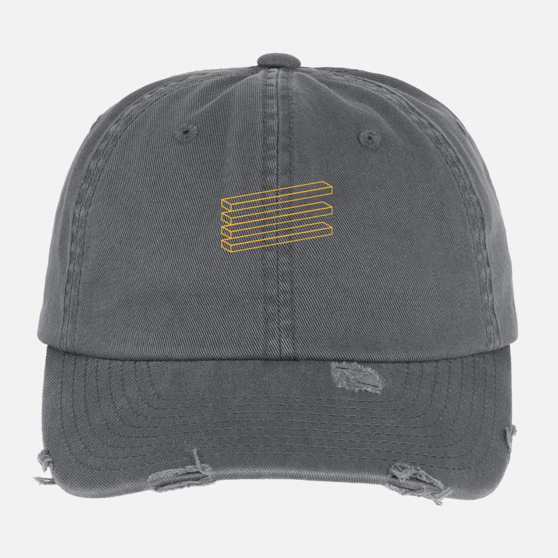 Optical illusion geometry boards Flexfit Vintage Destroyed Cap