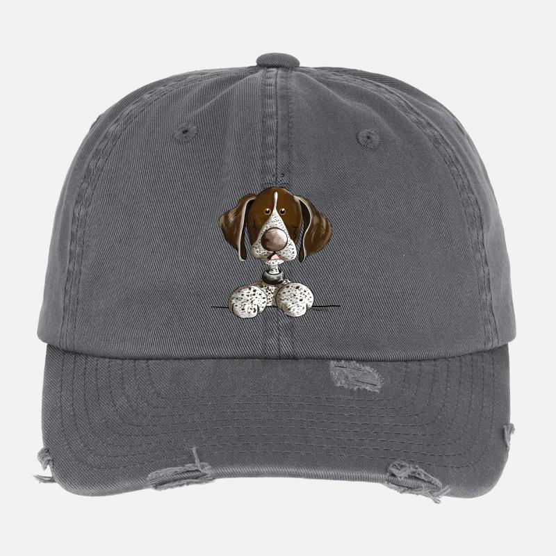 Drolliger Deutsch Kurzhaar Flexfit Vintage Destroyed Cap