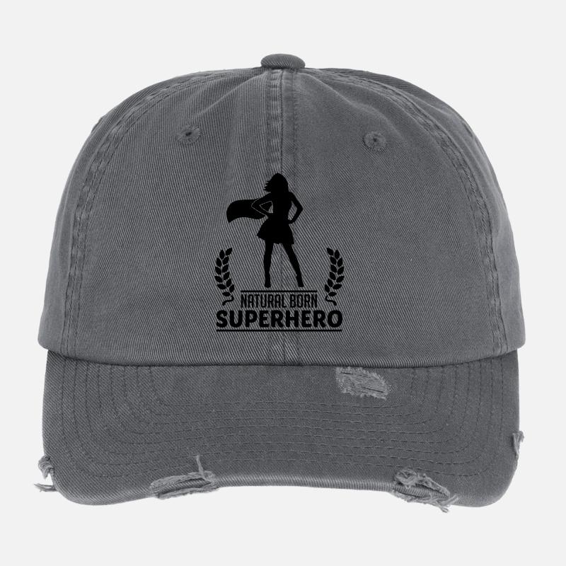 Natural Born Superhero Flexfit Vintage Destroyed Cap