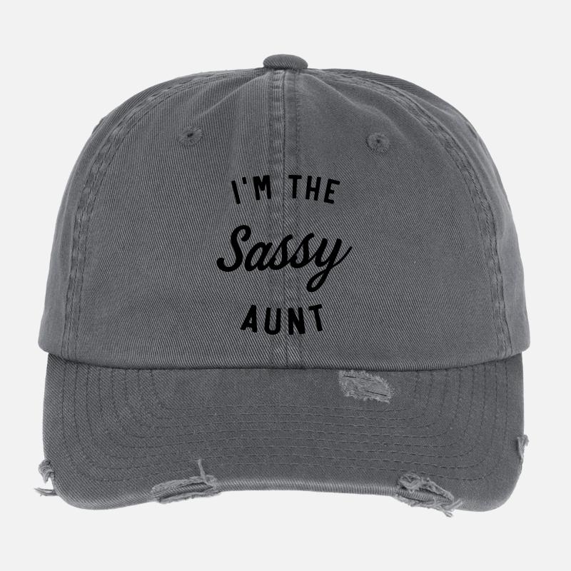 I'm The Sassy Aunt Flexfit Vintage Destroyed Cap