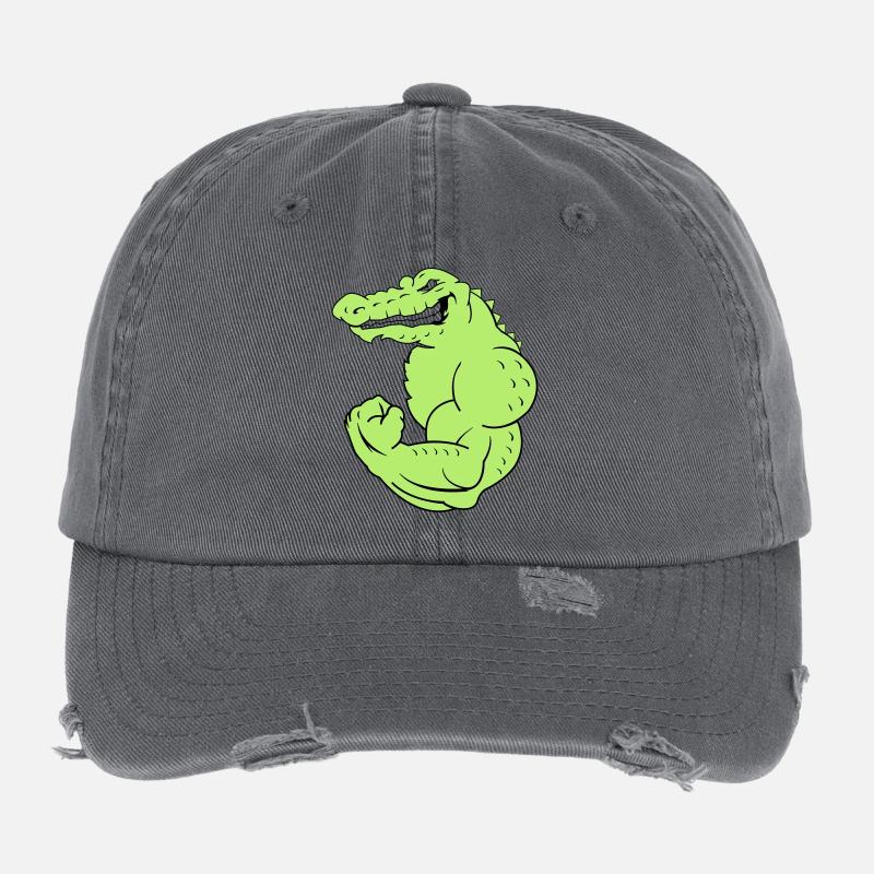 strong_crocodile_2 Flexfit Vintage Destroyed Cap