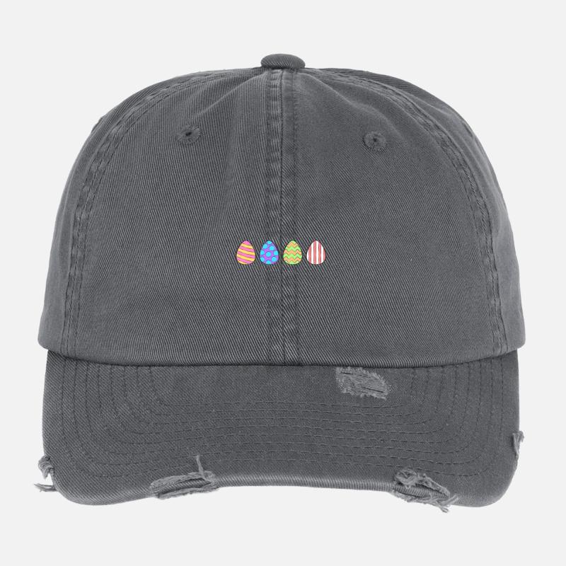 4 colorful Easter eggs Flexfit Vintage Destroyed Cap