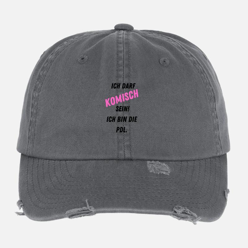 PDL Pflegedienstleitung Geschenk Witzig Komisch Flexfit Vintage Destroyed Cap