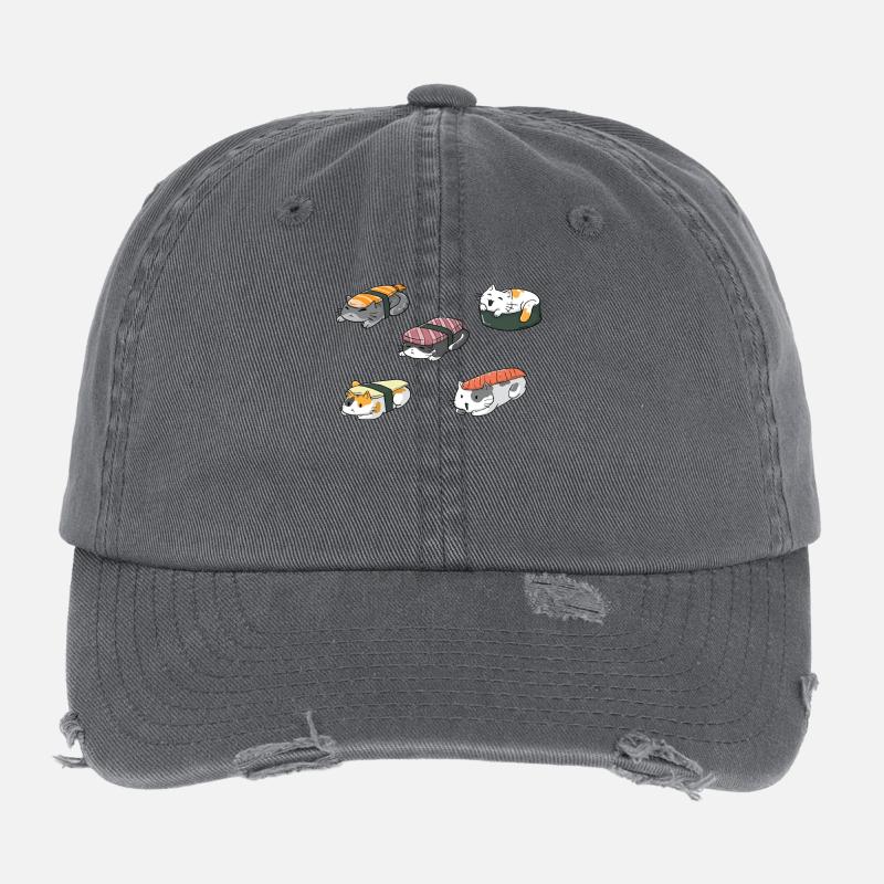Chat sushi Casquette vintage effet usé Flexfit