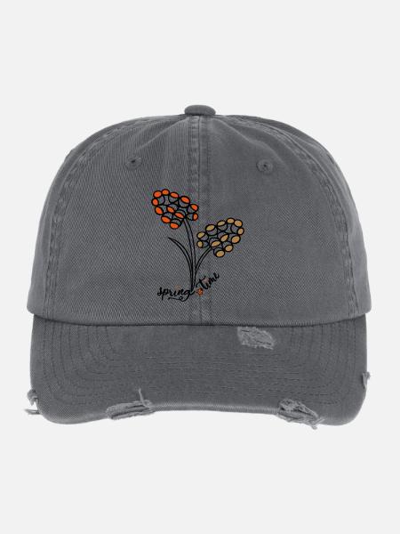 Spring Time - Flexfit Vintage Destroyed Cap - dark grey