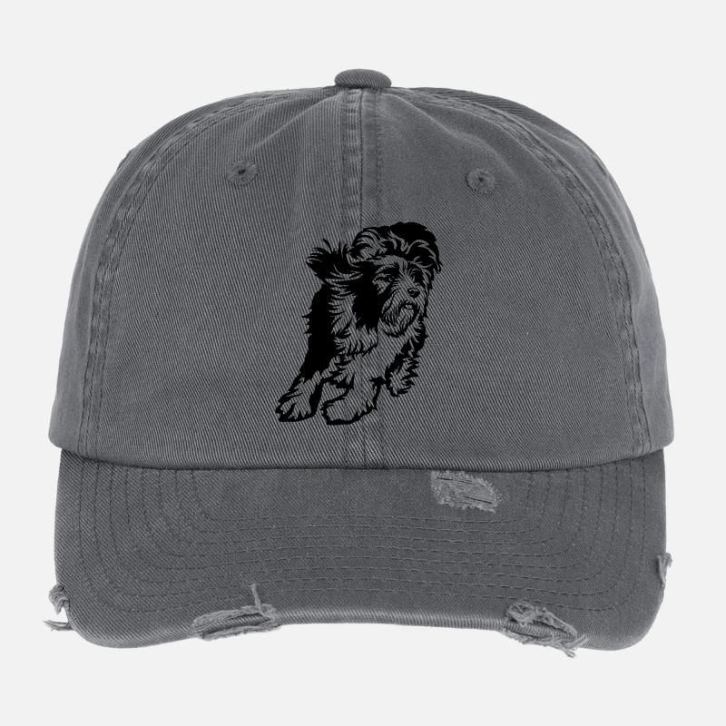 Bearded Collie Flexfit Vintage Destroyed Cap