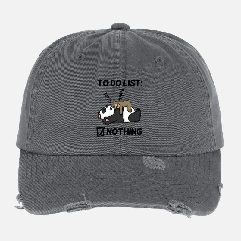 To do list Nothing - sloth relax - Lazy Flexfit Vintage Destroyed Cap