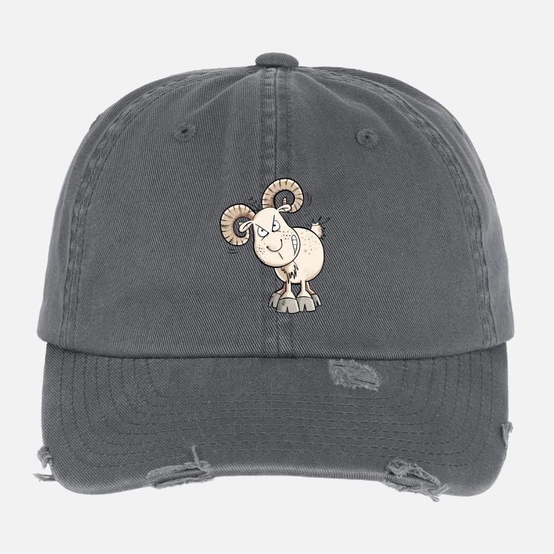 Kein Bock Widder I Schaf I Ziegen Bock I Chèvre Casquette vintage effet usé Flexfit