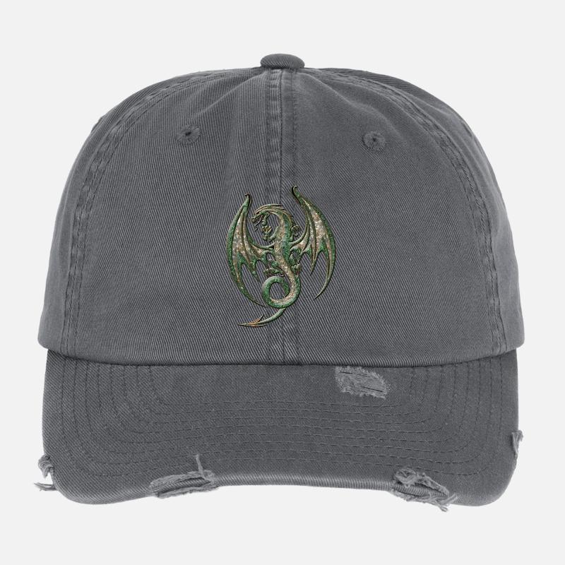 Merveilleux dragon élégant Casquette vintage effet usé Flexfit