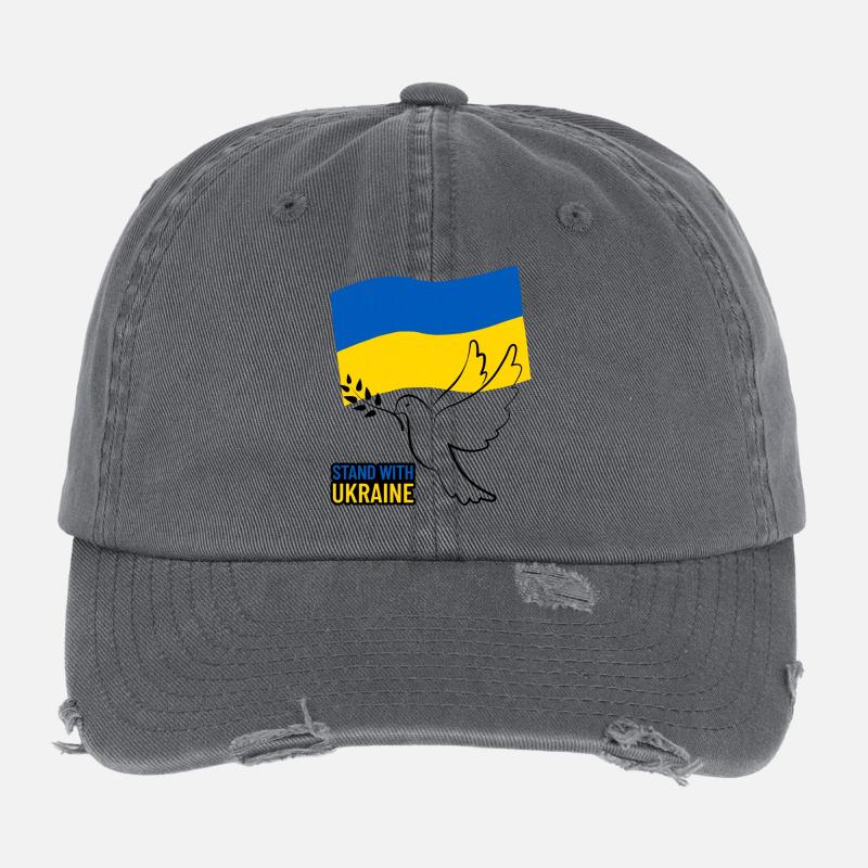 Drapeau de l’Ukraine avec motif d’aile Casquette vintage effet usé Flexfit