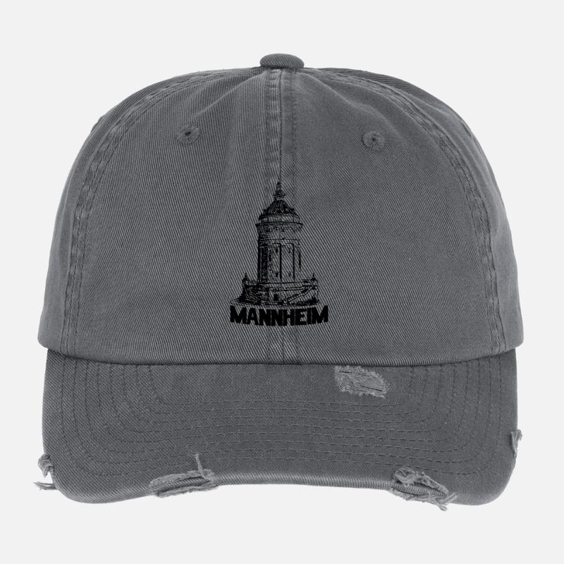 Mannheimer Wasserturm Mannheim schwarz Flexfit Vintage Destroyed Cap
