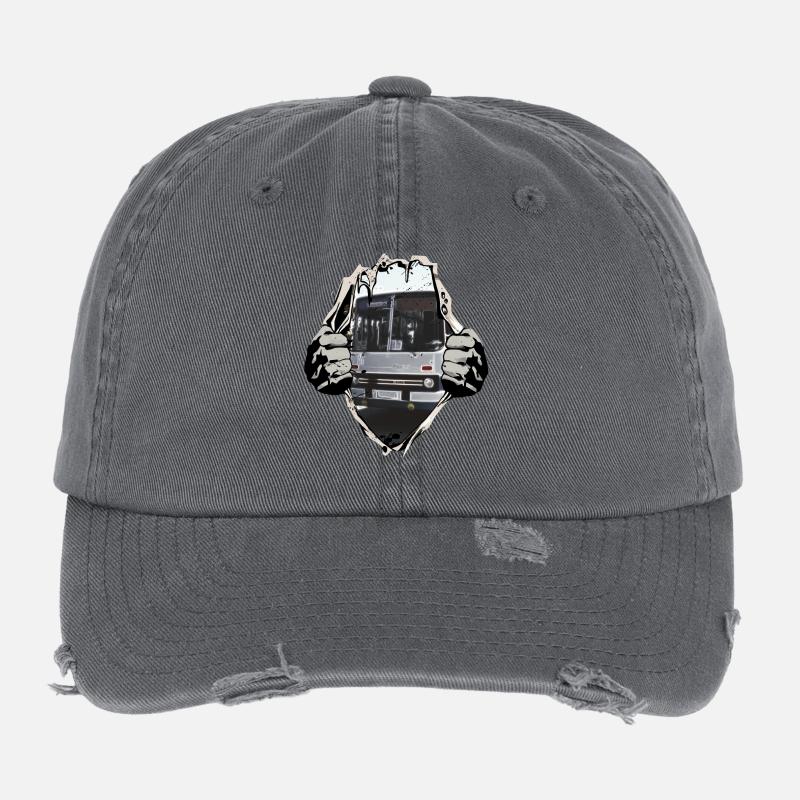 Ikarus Bus - Flexfit Vintage Destroyed Cap - dark grey