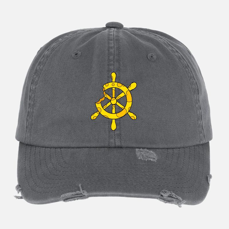 Käse Steuerrad Flexfit Vintage Destroyed Cap
