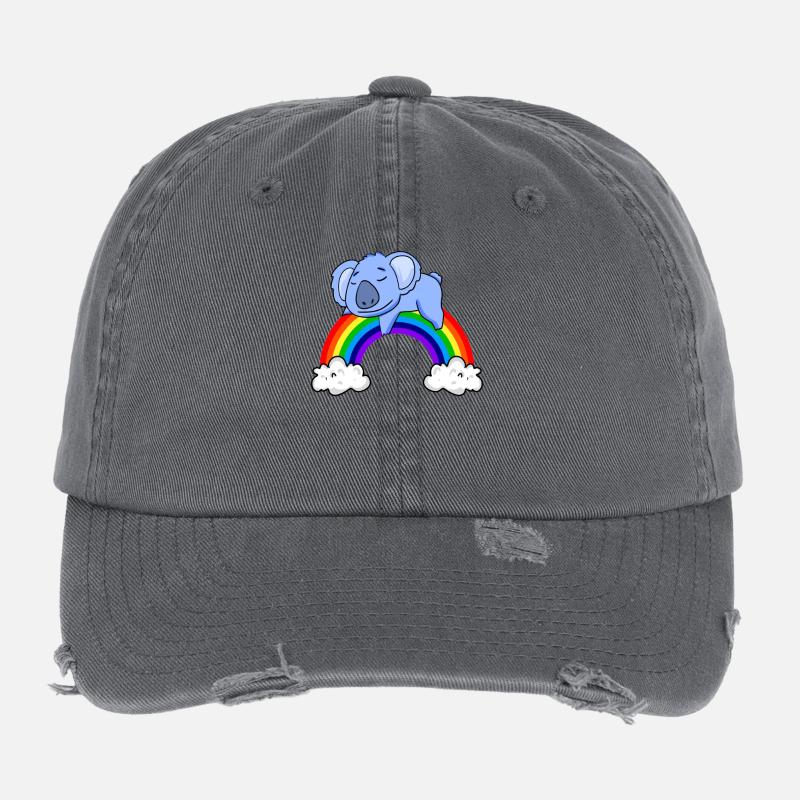 Regenbogen Koala Flexfit Vintage Destroyed Cap