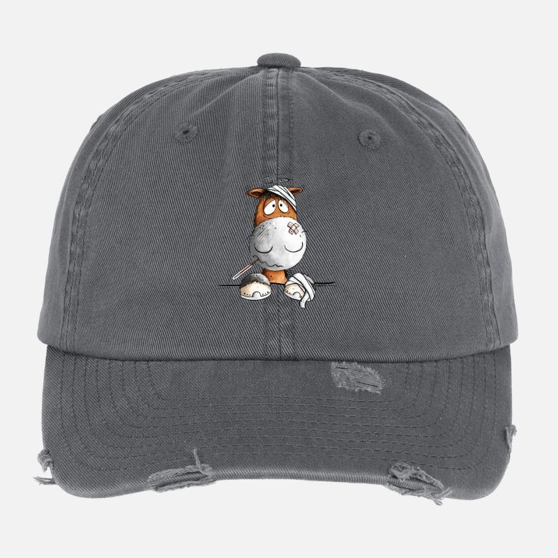 Krankes Pferd Mit Verband Ist Fix Und Pfertig Flexfit Vintage Destroyed Cap