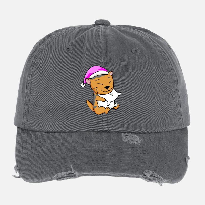 Cat Cat Breed Scottish Folding Ear Cat Flexfit Vintage Destroyed Cap