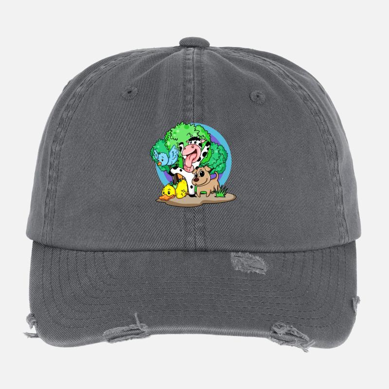Animaux mignons Casquette vintage effet usé Flexfit