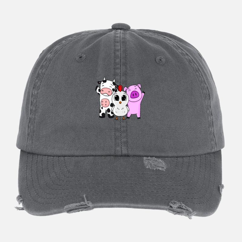 Bauernhof Tiere Flexfit Vintage Destroyed Cap