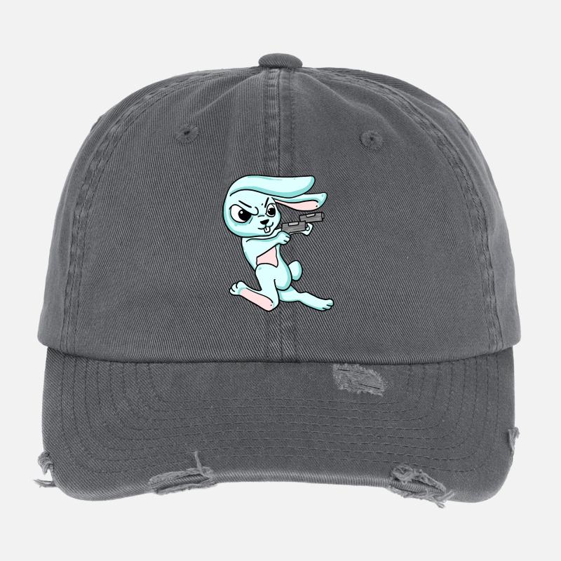 Lapin avec pistolet Casquette vintage effet usé Flexfit