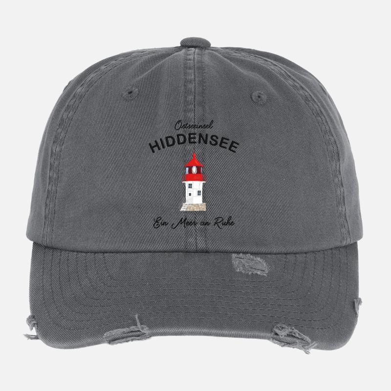 Hiddensee, ein Meer an Ruhe, Leuchtturm Gellen Flexfit Vintage Destroyed Cap
