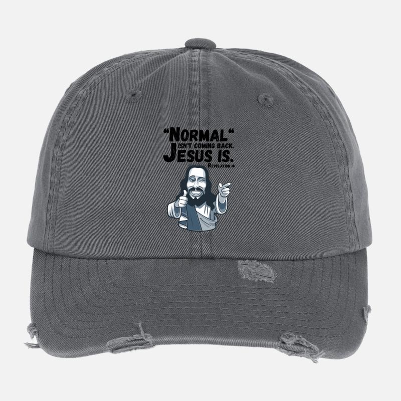La normalité ne revient pas, Jésus l’est. Révélation Casquette vintage effet usé Flexfit