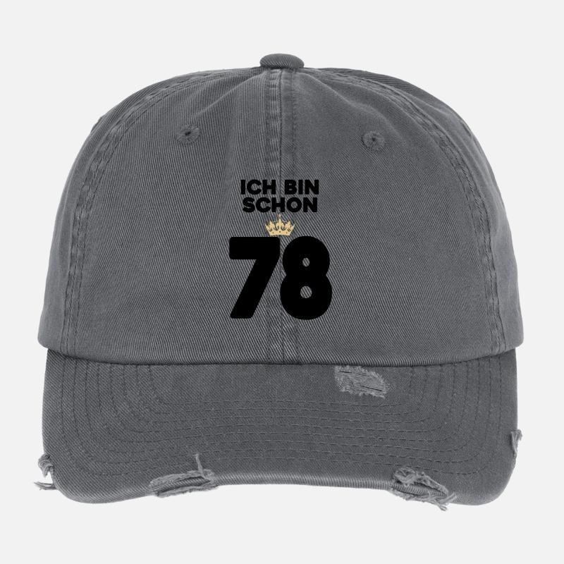 78 Geburtstag - 78 Jahre mit Krone Flexfit Vintage Destroyed Cap