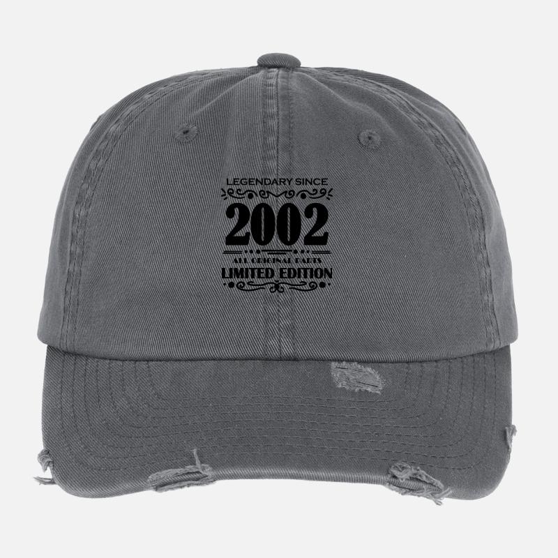 2002 - Born 2002 - Year of construction 2002 Flexfit Vintage Destroyed Cap
