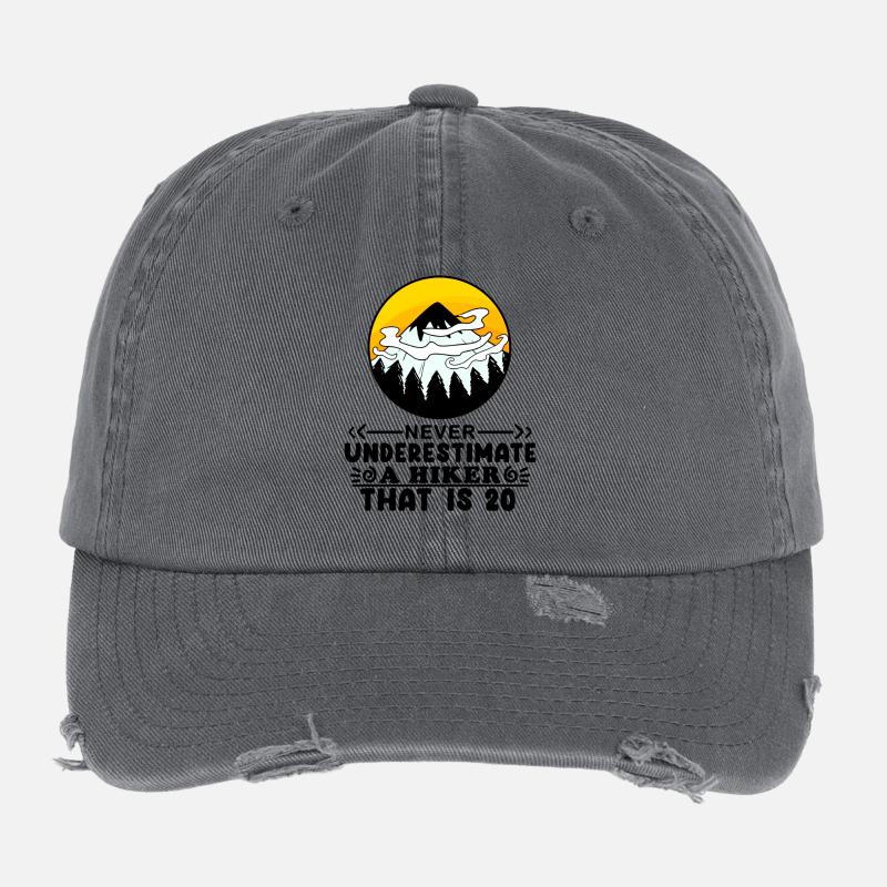 20e anniversaire Mountains Mountain Summit - 20 ans Casquette vintage effet usé Flexfit