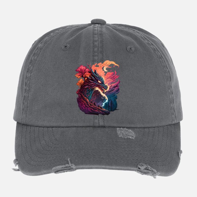 Asiatischer Drache Flexfit Vintage Destroyed Cap
