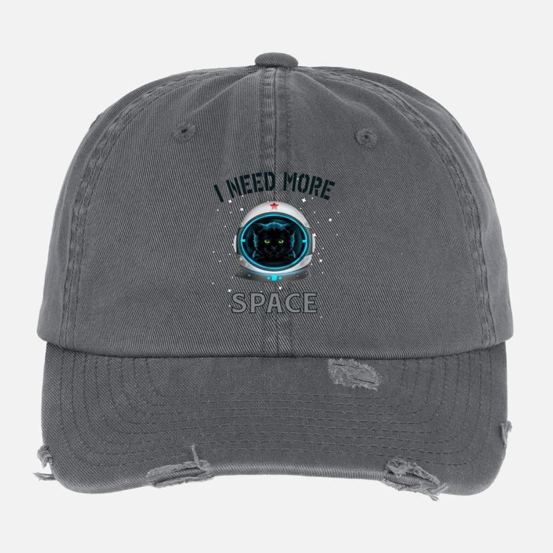 I need more space cat Flexfit Vintage Destroyed Cap