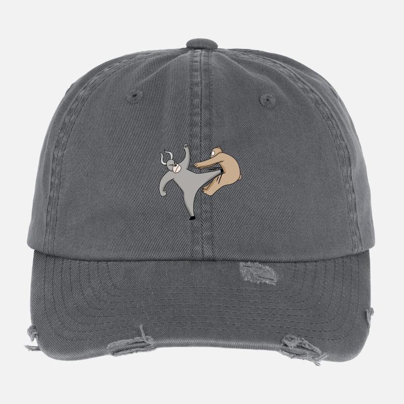 Actions Trading d’actions Cours des actions Taureau Ours Casquette vintage effet usé Flexfit