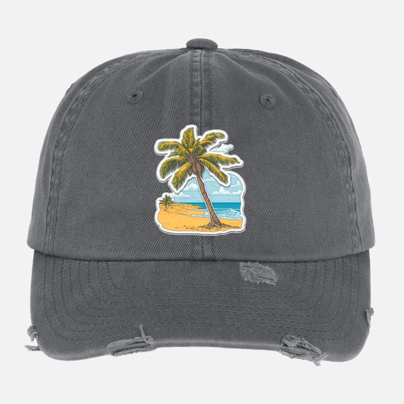 Rêve de palmier des mers du Sud Casquette vintage effet usé Flexfit
