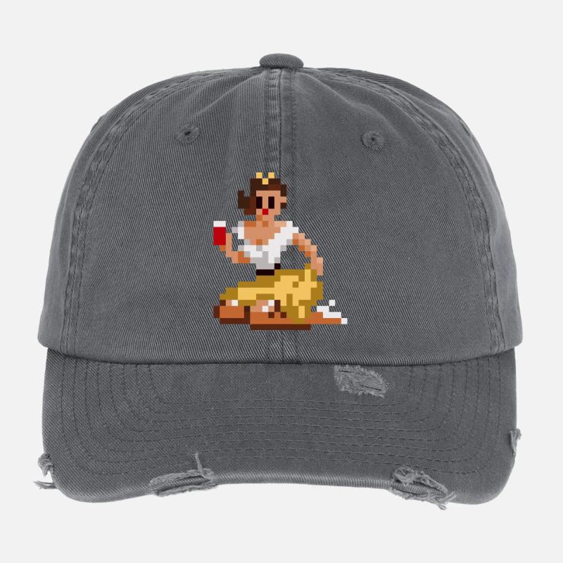 Pin-up Pixel - Casquette vintage effet usé Flexfit - charbon