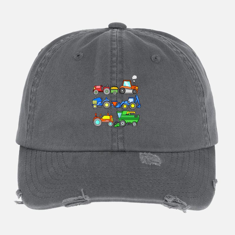Véhicules de chantier Casquette vintage effet usé Flexfit