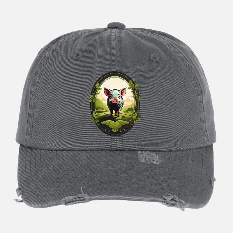 Glücksschwein Flexfit Vintage Destroyed Cap