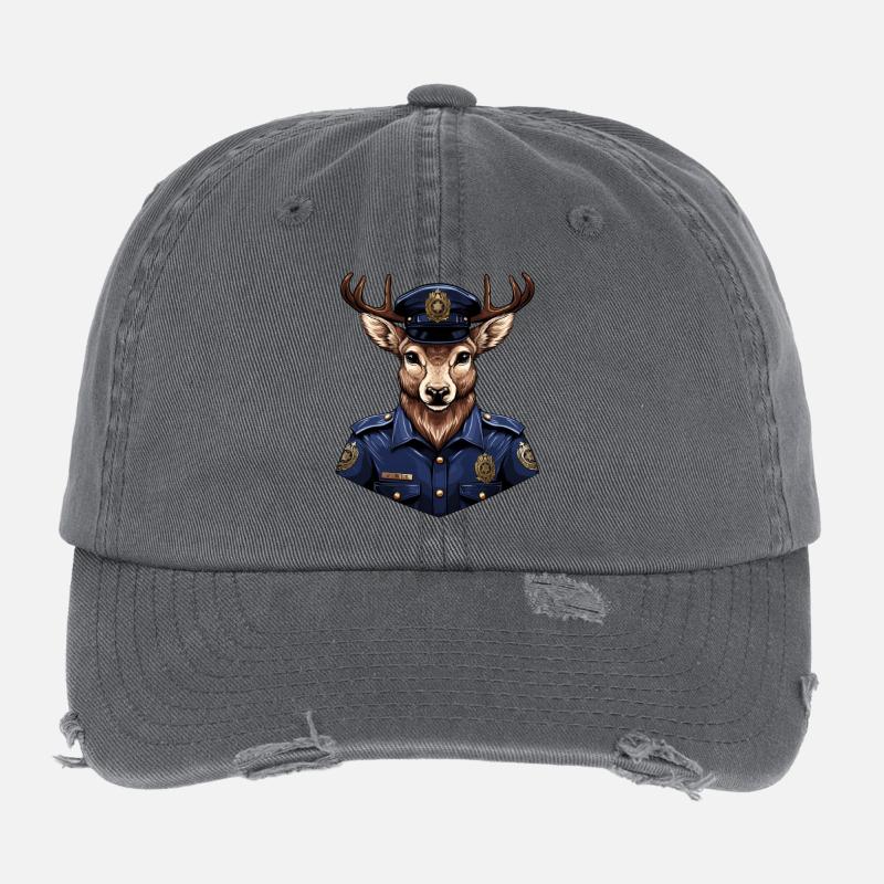 Police des cerfs Casquette vintage effet usé Flexfit