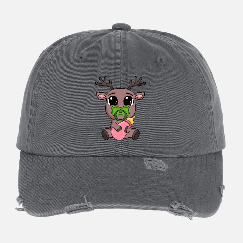 Motif de bébé renne Casquette vintage effet usé Flexfit
