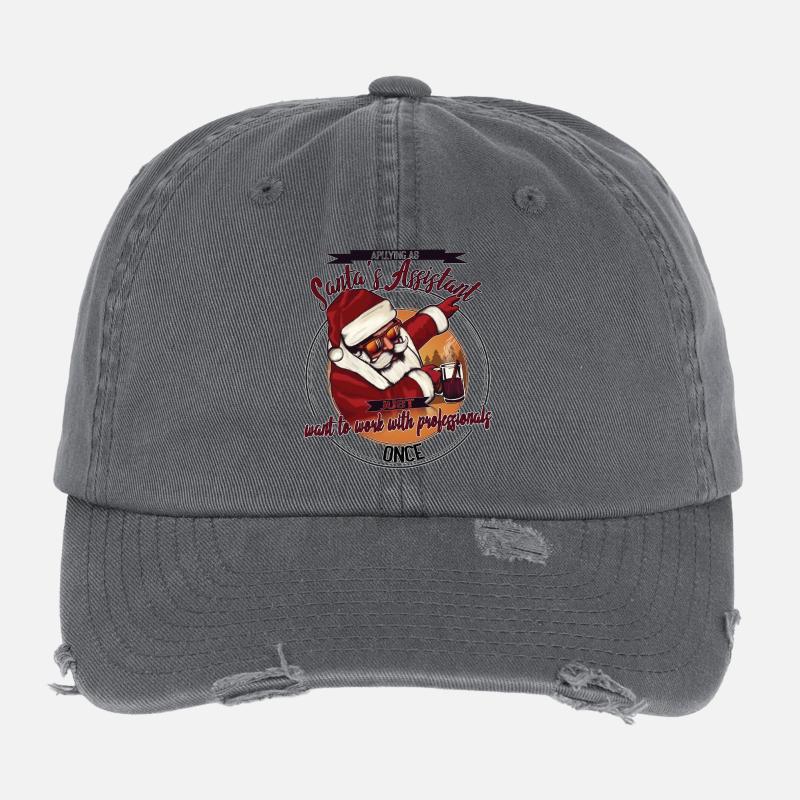 Santa's Assistant – Funny Christmas Design Flexfit Vintage Destroyed Cap