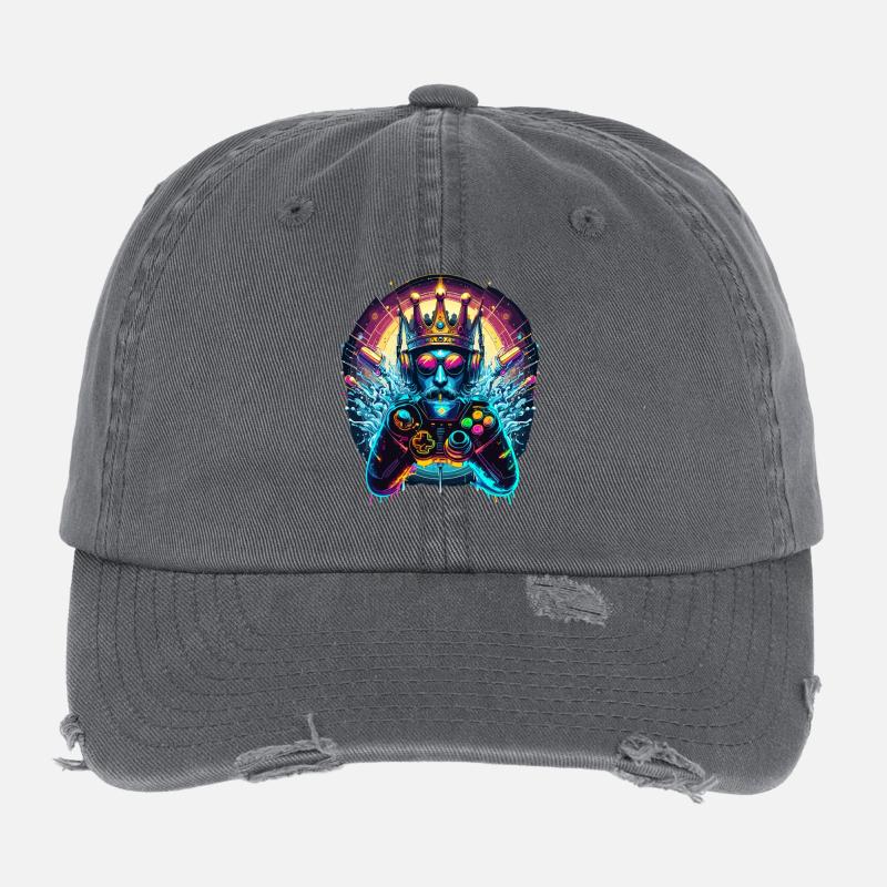 Gaming Throne – Game King Flexfit Vintage Destroyed Cap