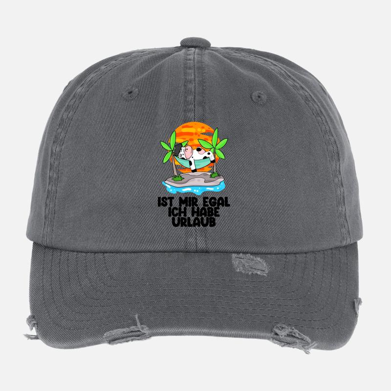 Urlaub Ferien Frei Kuh Flexfit Vintage Destroyed Cap