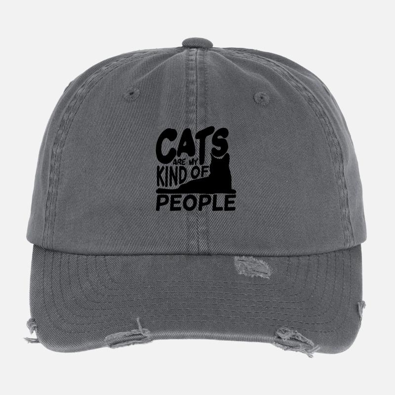 Katzenliebhaber Witz Flexfit Vintage Destroyed Cap