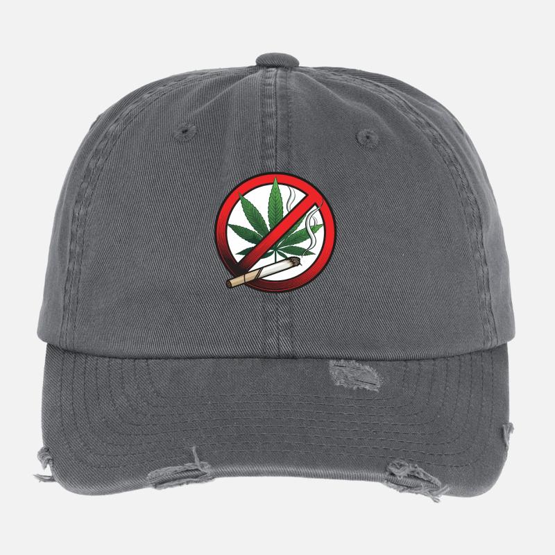 Panneau d’interdiction de la marijuana au cannabis Casquette vintage effet usé Flexfit